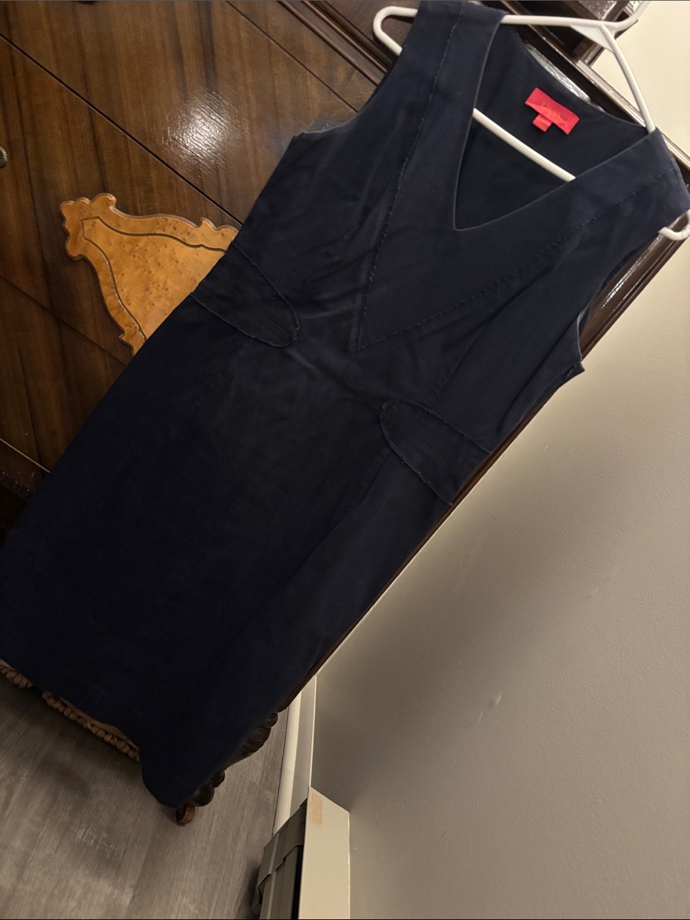 Lavia Made in Romania Navy V-Neck Midi Sheath Dress